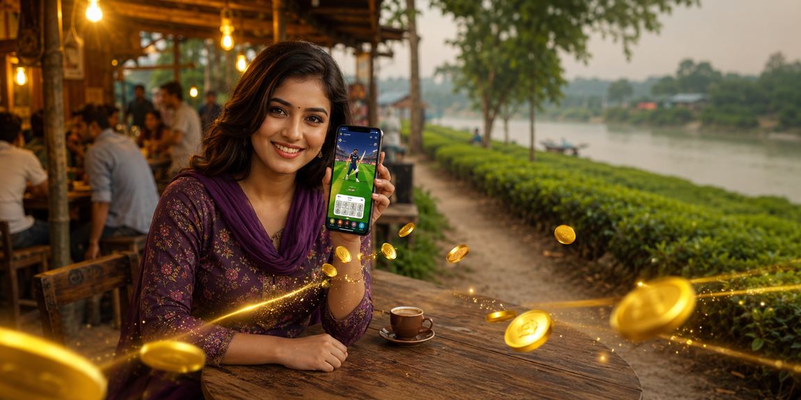 ময়মনসিংহের চা বাগানে ক্রিকেট বেটিং উপভোগ করছেন একজন w830 ব্যবহারকারী
